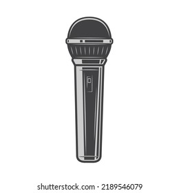 Set of realistic microphones vector illustration. Professional or amateur music studio sound equipment reproduce isolated. Mic media for karaoke, concert, live sign or recording audio broadcasting