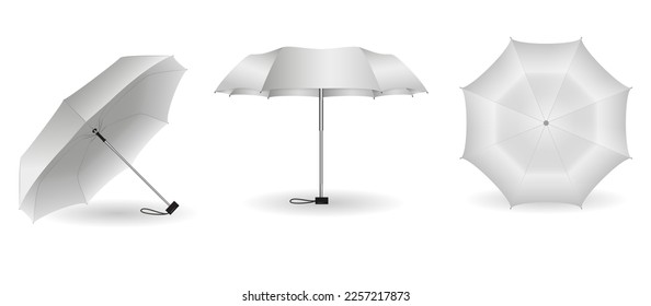 set of realistic mini umbrella in various type.