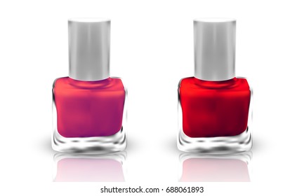 set of realistic nail polish isolated on white background. vector illustration