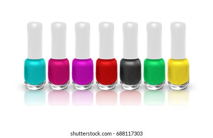 set of realistic nail polish isolated on white background. vector illustration