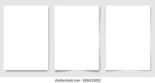 Set of realistic notepad paper with line. Realistic blank sheets. Vector illustration