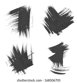 Set realistic paint strokes drawn on paper 1. vector