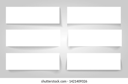 Set of realistic paper banners with shadows vector