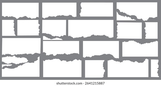 Set of Realistic paper rips texture design Background