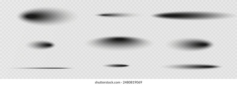Satz realistischer Papierschatten. Auf einem transparenten Hintergrund.