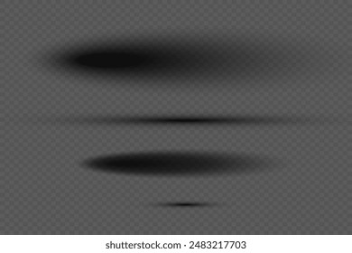 Set of realistic paper shadows. On a transparent background.