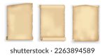 set of realistic parchment old paper isolated