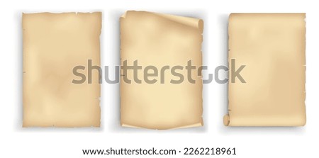 set of realistic parchment old paper isolated
