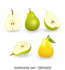 Set of realistic pears. 