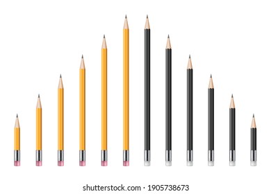 Set of realistic pencils vector illustration