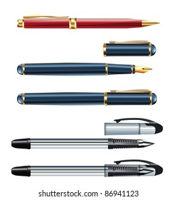 set of realistic pens eps10