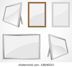 Set of realistic photo frames, illustration.
