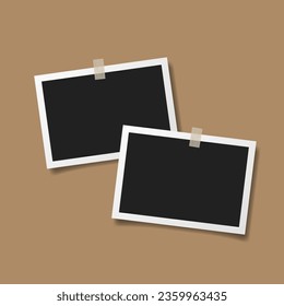 Set of realistic photo frames mockup with shadows. Vector illustration