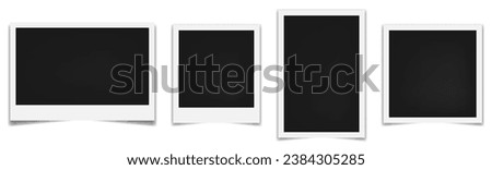 Set of realistic photo frames mockup. Empty photo frame mock up with shadow. Vector illustration isolated on white background
