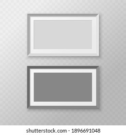 A set of realistic photo frames for placing images. Template for a poster, banner, or ad. Isolated object in the background. Vector graphics in a modern style.