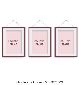 Set of realistic photo frames. vector