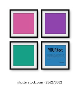 Set of realistic photo frames. Vector illustration