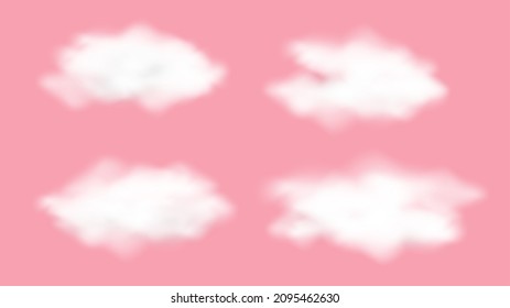Set of realistic pink clouds, Clouds sky background for your design.