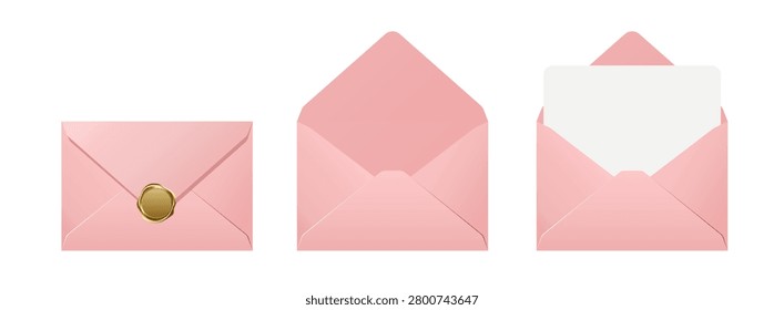 Conjunto sobres rosados realistas