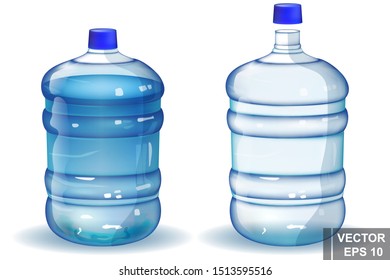Set of realistic plastic bottle. Pure water. Health. Crystal For your design.
