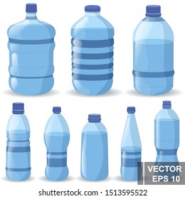 Set of realistic plastic bottle. Pure water. Health. Crystal For your design.