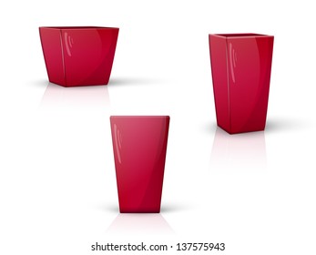 set realistic pots with the reflection from various angles