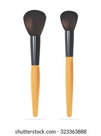 Set of Realistic Powder Brush Isolated on white background. Vector illustration