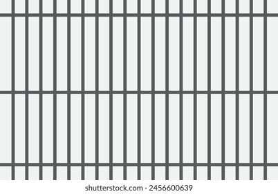 Set of realistic prison metal bars isolated on a white background. Iron jail cage. Prison fence jail. Template design for criminal or sentence.