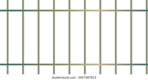 Conjunto de barras de metal de prisión realista aislado sobre fondo transparente. La cárcel de la prisión. Diseño de Plantilla para penal o sentencia. Salida al concepto de libertad eps10