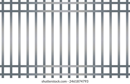 Set of realistic prison metal bars isolated on white background. Iron jail cage. Prison fence jail. Template design for criminal or sentence.  vector illustration. EPS 10