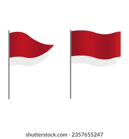 Set von realistischen roten Flaggen für die Dekoration. Vektorgrafik. EPS10.