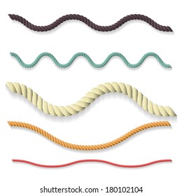 set realistic rope, vector illustration