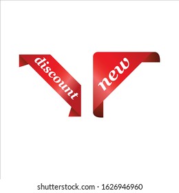 Set of realistic sale tags with text