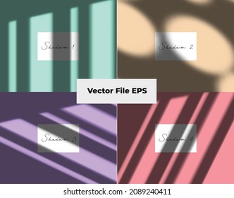 Set of realistic shadow background overlays. Realistic Shadow mock up scenes. Transparent shadow of circle and long shadow. Vector illustration
