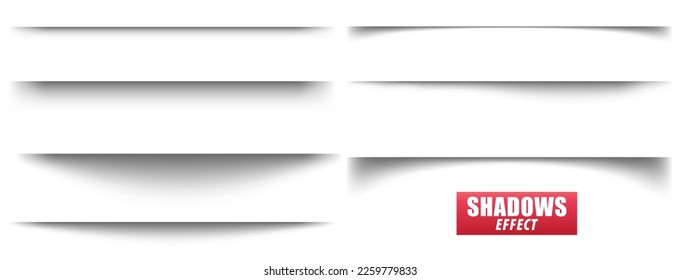 set realistic shadow effect isolated - 3d Illustration