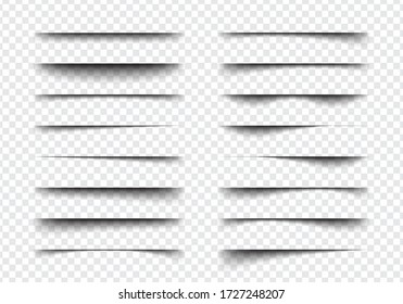 Set of realistic shadow effect on a transparent background different shapes, page separation vectors - Shutterstock ID 1727248207