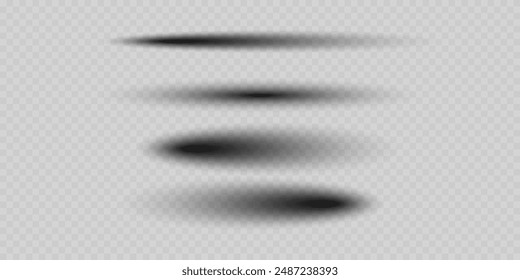 A set of realistic shadows and shadow effects. On a transparent background.