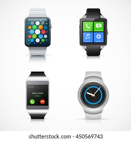 Set of realistic smart watch eps10 vector illustration