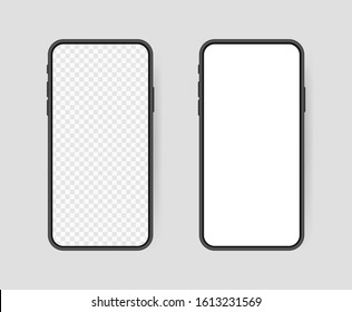 Set realistic smartphone blank screen, phone mockup. Template for infographics or presentation UI design interface.