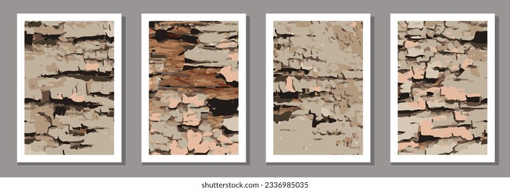 Juego de póster de textura realista con efecto antiguo, oxidante, granulado, vintage
