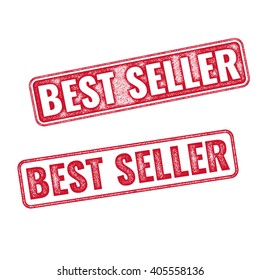 Set of realistic textured vector Best-Seller grunge rubber stamps isolated on white background. Best Seller stamp