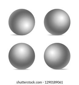 Set of realistic three-dimensional spheres isolated on white background. Vector illustration. Eps 10.