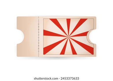 set realistic ticket,voucher coupon retro circus carvanaval, fair   template with one stub rip line 