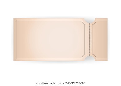 set realistic ticket,voucher coupon retro circus carvanaval, fair   template with one stub rip line 