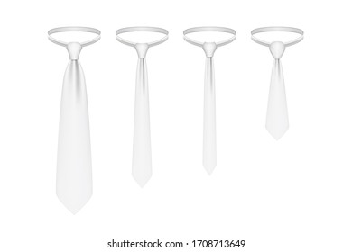 Set of realistic ties isolated on white background. Vector illustration