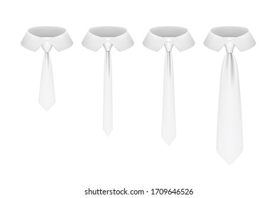 Set of realistic ties isolated on white background. Vector illustration