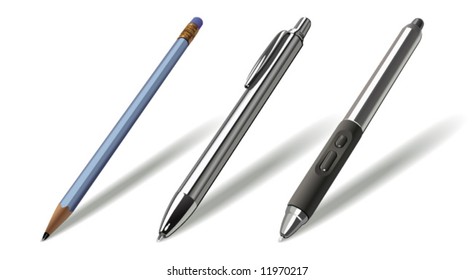 Set of realistic tools for writing