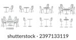 set of realistic trade exhibition chair and table or white blank exhibition kiosk or stand booth corporate commercial. Eps Vector