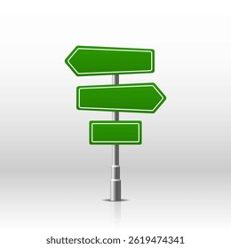 Set of realistic traffic signs. Roadsign symbol. Signage, warning sign stop danger caution speed highway, street board vector set. Green street road signs.