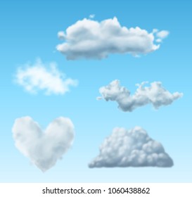 Set of realistic transparent clouds, EPS 10 contains transparency